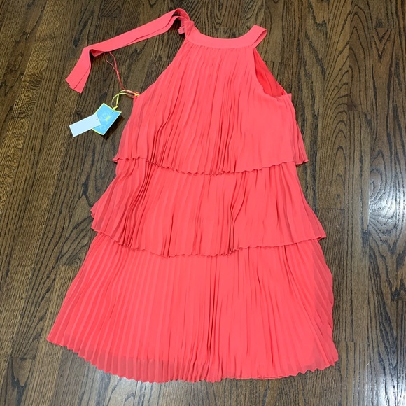 New CeCe Pleated Dress Ginger Pink Size 2 - Picture 12 of 12